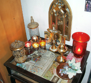 Many Catholic homes have a small altar or devotional corner. Many Catholic homes have a small altar or devotional corner.